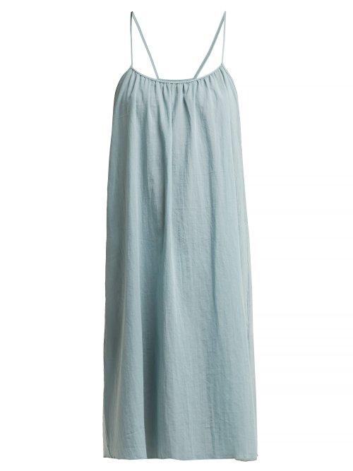 Matchesfashion.com Loup Charmant - Racer Back Cotton Slip Dress - Womens - Light Green