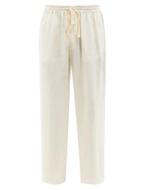 Commas - Wide-leg Linen Trousers - Mens - White