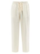 Commas - Wide-leg Linen Trousers - Mens - White