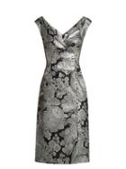 Matchesfashion.com Erdem - Jyoti Floral Jacquard Midi Dress - Womens - Black Print