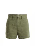 Matchesfashion.com Masscob - High Rise Cotton Shorts - Womens - Khaki