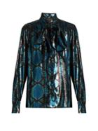 Marc Jacobs Python Silk-blend Lam Blouse