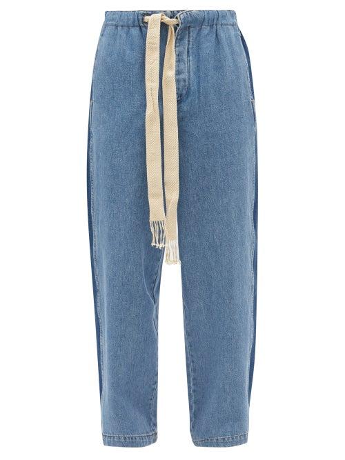 Matchesfashion.com Loewe - Tasselled-drawstring Relaxed-leg Jeans - Mens - Blue