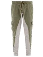 Matchesfashion.com Greg Lauren - Baker Two-tone Cotton-blend Cargo Trousers - Mens - Khaki