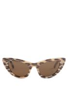 Matchesfashion.com Saint Laurent - Lily Leopard-effect Cat-eye Acetate Sunglasses - Womens - Ivory