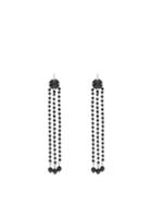 Matchesfashion.com Miu Miu - Crystal Tassel Drop Earrings - Womens - Black