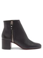 Christian Louboutin - Ziptotal 55 Leather Ankle Boots - Womens - Black