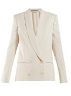 Matchesfashion.com Stella Mccartney - Shawl Lapel Double Breasted Snake Jacquard Blazer - Womens - Ivory