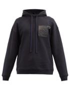 Loewe - Anagram-patch Cotton-jersey Hooded Sweatshirt - Mens - Dark Navy