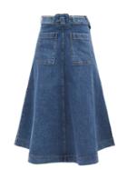 Rejina Pyo - Blake Organic-denim A-line Midi Skirt - Womens - Mid Denim