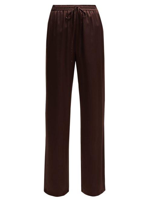 Matchesfashion.com Raey - Silk Satin Pyjama Trousers - Womens - Burgundy