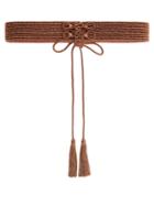Matchesfashion.com Thierry Colson - Braid And Tassel Satin Belt - Womens - Brown