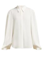 Matchesfashion.com Sara Battaglia - Balloon Sleeve Twill Blouse - Womens - Ivory