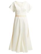 Matchesfashion.com White Story - Camilla Twill Midi Dress - Womens - Cream