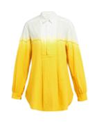 Matchesfashion.com Kilometre Paris - Dip Dyed Cotton Shirt - Womens - Yellow