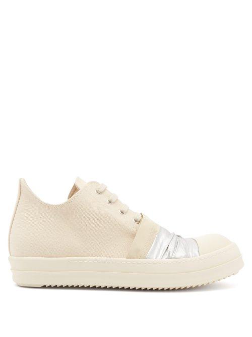 Matchesfashion.com Rick Owens Drkshdw - Panelled Mid Top Canvas Trainers - Mens - Beige