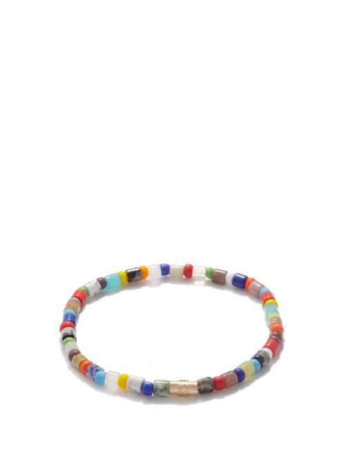 Luis Morais - Beaded 14kt Gold Bracelet - Mens - Multi