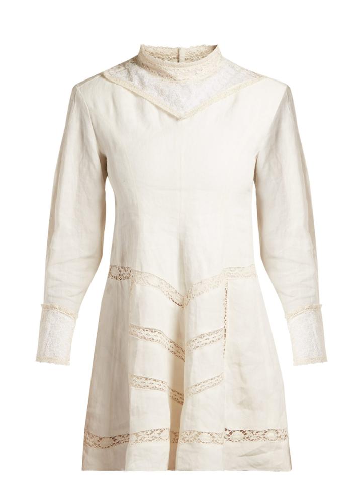 Isabel Marant Loane Crochet-insert Linen Dress
