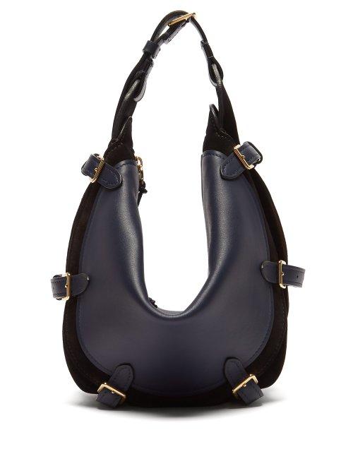 Matchesfashion.com Altuzarra - Play Small Buckled Leather And Suede Bag - Womens - Navy Multi