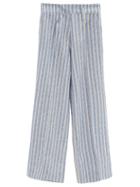 Matchesfashion.com Lug Von Siga - Maria Striped Canvas Trousers - Womens - Blue Stripe