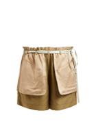 Valentino Contrast-pocket Elasticated-waist Silk Shorts