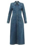 Chlo - Long-sleeved Denim Dress - Womens - Denim