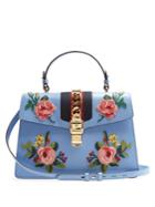 Gucci Sylvie Large Floral-appliqu Leather Shoulder Bag