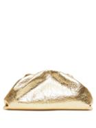 Matchesfashion.com Bottega Veneta - The Pouch Large Crinkled Metallic Leather Clutch - Womens - Gold