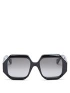 Matchesfashion.com Loewe - Story Hexagonal Acetate Sunglasses - Womens - Black
