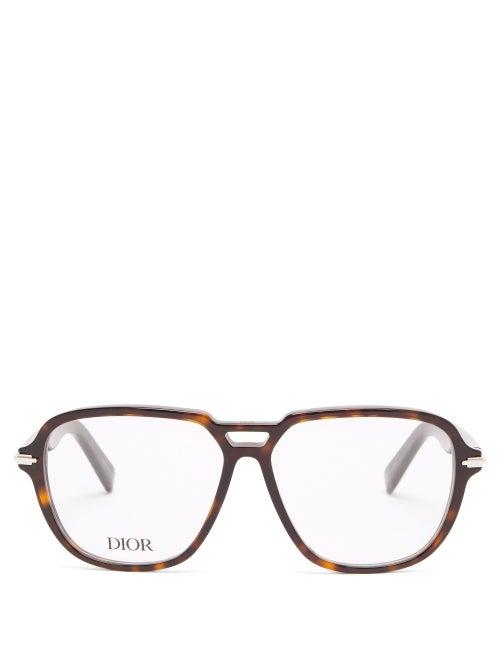 Matchesfashion.com Dior - Diorblacksuit Aviator Acetate Glasses - Mens - Tortoiseshell