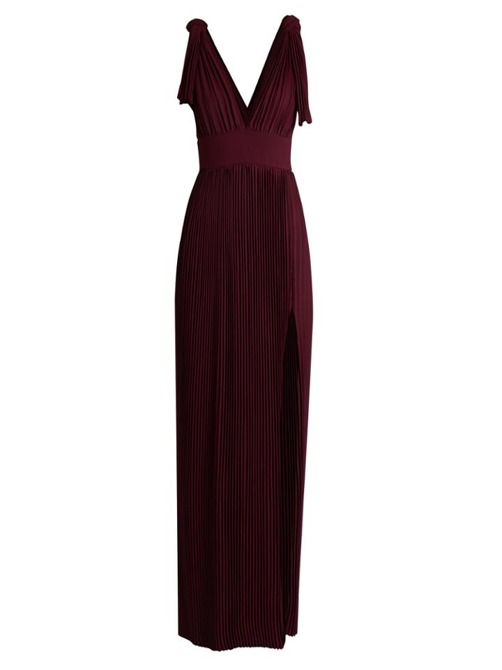 Elie Saab Tie-shoulder Pleated-crepe Gown