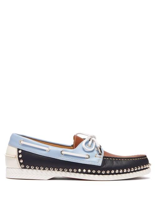 Matchesfashion.com Christian Louboutin - Steckel Stud-embellished Leather Deck Shoes - Mens - Multi