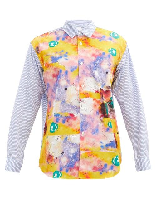 Matchesfashion.com Comme Des Garons Shirt - Futura-print Cotton Shirt - Mens - Yellow Multi
