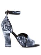 Matchesfashion.com Prada - Donna Crystal Embellished Leather Sandals - Womens - Blue