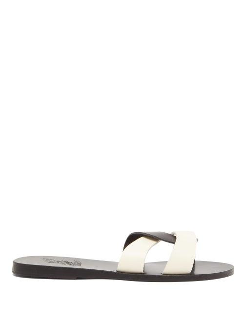Matchesfashion.com Ancient Greek Sandals - Desmos Leather Slides - Womens - Black White