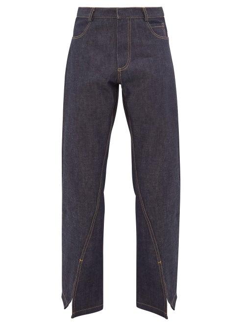 Matchesfashion.com Bianca Saunders - Reverse Split Hem Jeans - Mens - Indigo