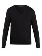 Matchesfashion.com Prada - V Neck Wool Sweater - Mens - Black