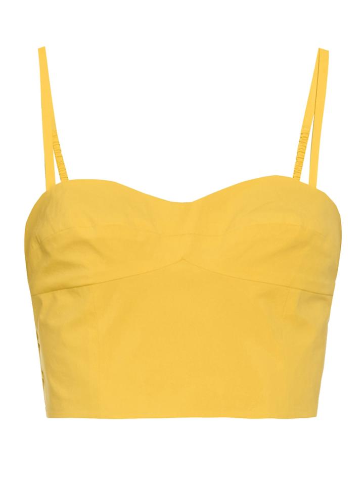 Tomas Maier Buttoned-side Stretch-cotton Cropped Top