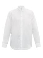 Matchesfashion.com Givenchy - Distressed Logo Panelled Cotton Poplin Shirt - Mens - White
