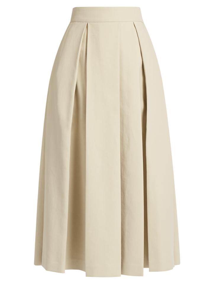 The Row Kanu Ultra-soft Cotton Pleated Midi Skirt