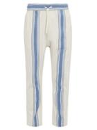 Matchesfashion.com Marrakshi Life - Striped Cotton Blend Trousers - Mens - Blue Beige