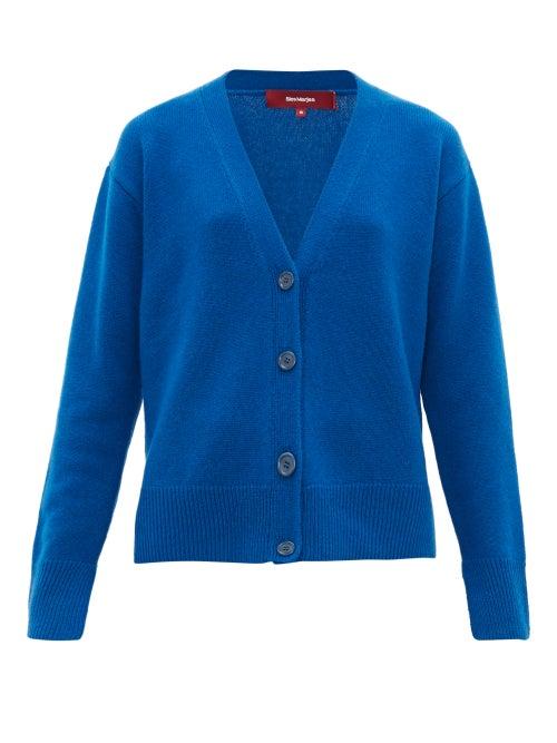 Matchesfashion.com Sies Marjan - Olga V-neck Wool-blend Cardigan - Womens - Blue