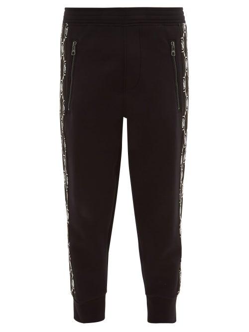 Matchesfashion.com Neil Barrett - Monogram Stripe Track Pants - Mens - Black