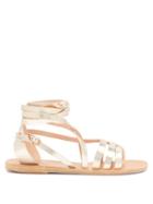 Matchesfashion.com Ancient Greek Sandals - Satira Wraparound Leather Sandals - Womens - Gold