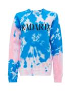 Matchesfashion.com Rodarte - Logo-print Tie-dye Cotton-blend Sweatshirt - Womens - Blue Multi