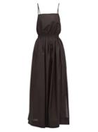 Matchesfashion.com Matteau - Elasticated Waist Cotton Poplin Maxi Dress - Womens - Black