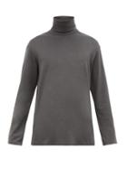 Matchesfashion.com Altea - Barry Roll Neck Cotton Jersey Top - Mens - Grey