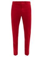 Matchesfashion.com Ami - Tailored Virgin-wool Twill Slim-leg Suit Trousers - Mens - Red