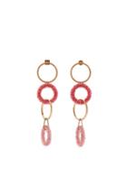 Matchesfashion.com Jacquemus - Riviera Crystal Hoop Drop Earrings - Womens - Pink