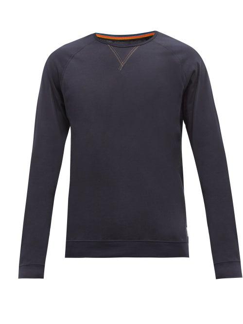 Mens Basics Paul Smith - Y-insert Cotton-jersey Long-sleeved T-shirt - Mens - Navy